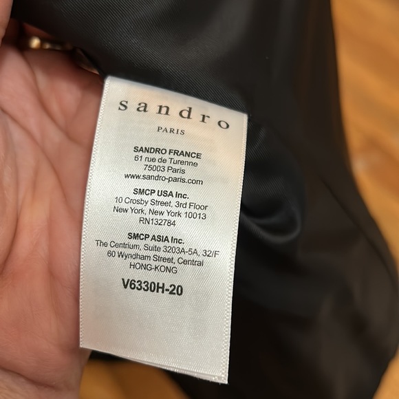 Black Sandro Satin dinner jacket size 38 - Picture 6 of 6